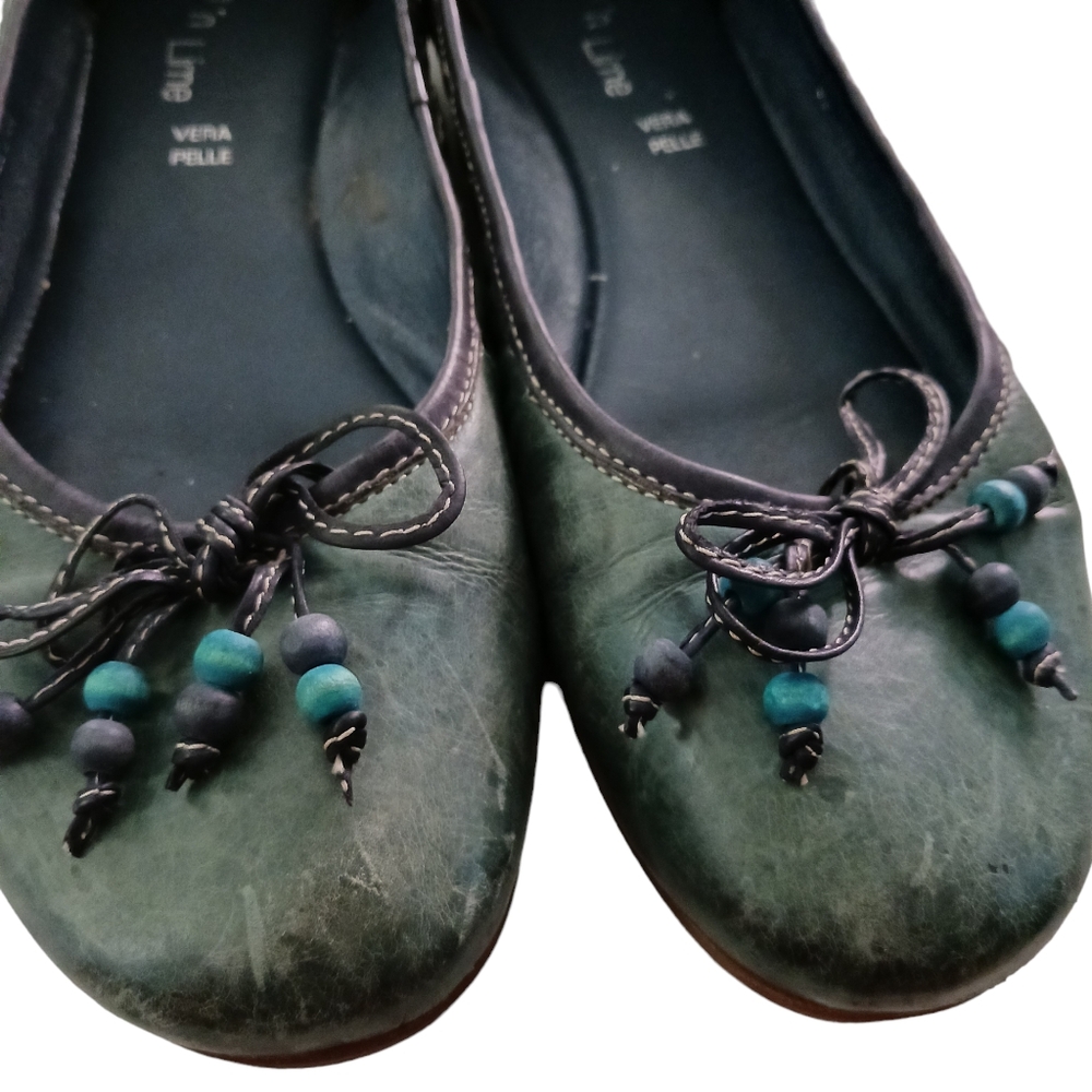 Lemon N Lime Shoe Flats Green Bow Beads Size 9 Romania Casual - Picture 12 of 12
